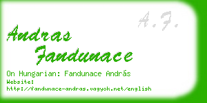 andras fandunace business card